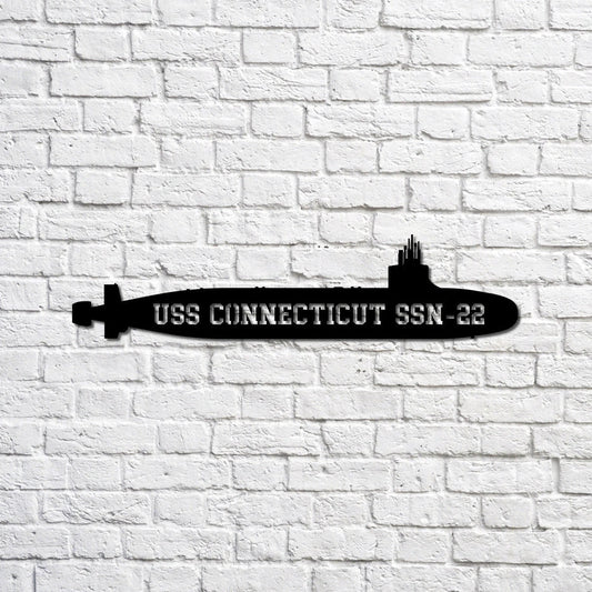 Uss Connecticut Ssn22 Navy Ship Metal Sign, Memory Wall Metal Sign Gift For Navy Veteran, Navy Ships - metal sign