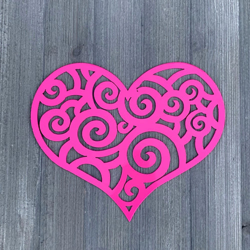 Scroll Heart Metal Sign Cutout Cut Metal Sign Wall Metal Art