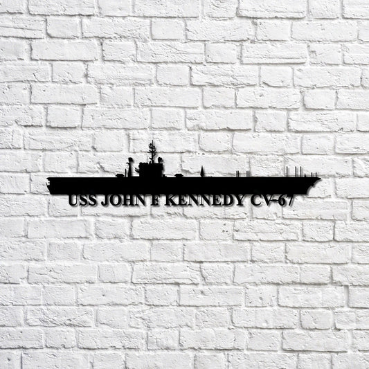 Uss John F Kennedy Cv67 Ship Silhouette Navy Ship Metal Sign, Memory Wall Metal Sign Gift For Navy - metal sign
