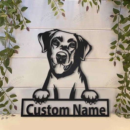 Labrador Retriever Personalized Metal Wall Decor, Cut Metal Sign, Metal Wall Art, Metal House Sign Laser - metal sign