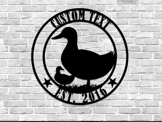 Personalized Duck Farm Fresh Eggs Sign, Vintage Rust Styled Duck Coop Decor, Custom Metal Sign For Duck - metal sign