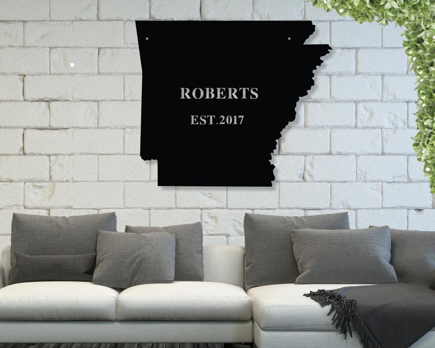Arkansas State Personalized Plaque Cutomizable Family Established Sign