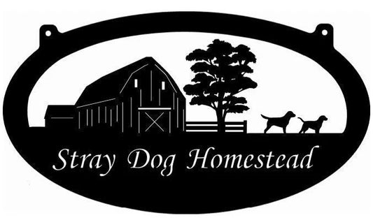 Personalized Metal Sign With Barn, Chicken And Dogs, Metal Wall Art, Metal House Sign, Metal Laser Cut Metal Signs Custom Gift Ideas - 8 inches - metal sign