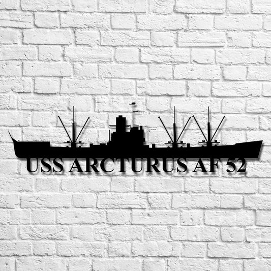 Uss Arcturus Af 52 Navy Ship Metal Art, Custom Us Navy Ship Cut Metal Sign, Gift For Navy Veteran, Navy - metal sign