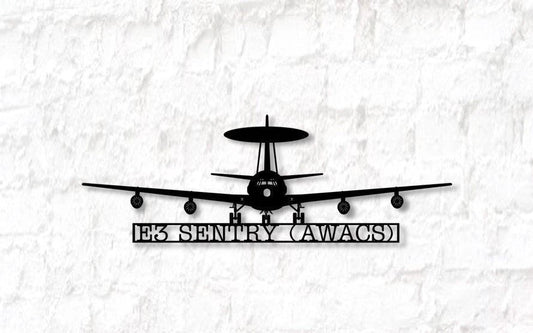 E3g Sentry Awacs Airborne Early Warning And Control Aircraft Metal Sign Cut Metal Sign Wall Decor - 8 inches - metal sign