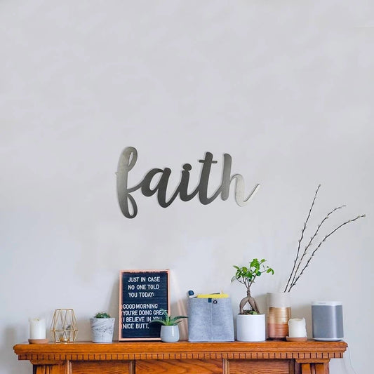 Metal Faith Sign Cut Metal Sign - 8 inches - metal sign