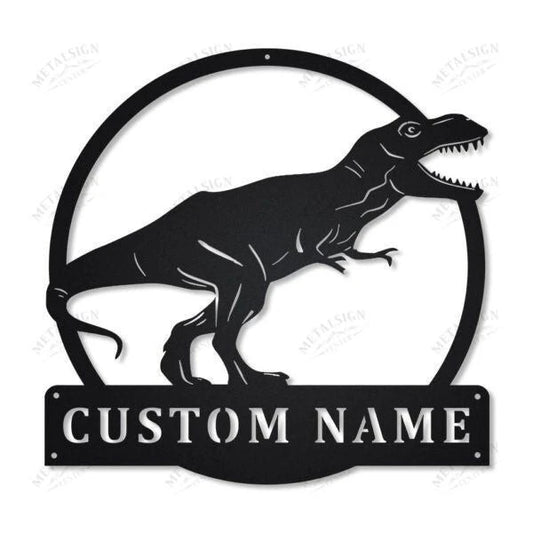 Personalized Dinosaur Metal Wall Decor, Cut Metal Sign, Metal Wall Art, Metal House Sign, Metal Laser Cut Metal Signs Custom Gift Ideas - 8 inches - metal sign