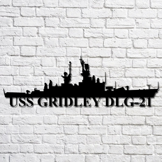 Uss Gridley Dlg21 Navy Ship Metal Art, Custom Us Navy Ship Cut Metal Sign, Gift For Navy Veteran, Navy - metal sign