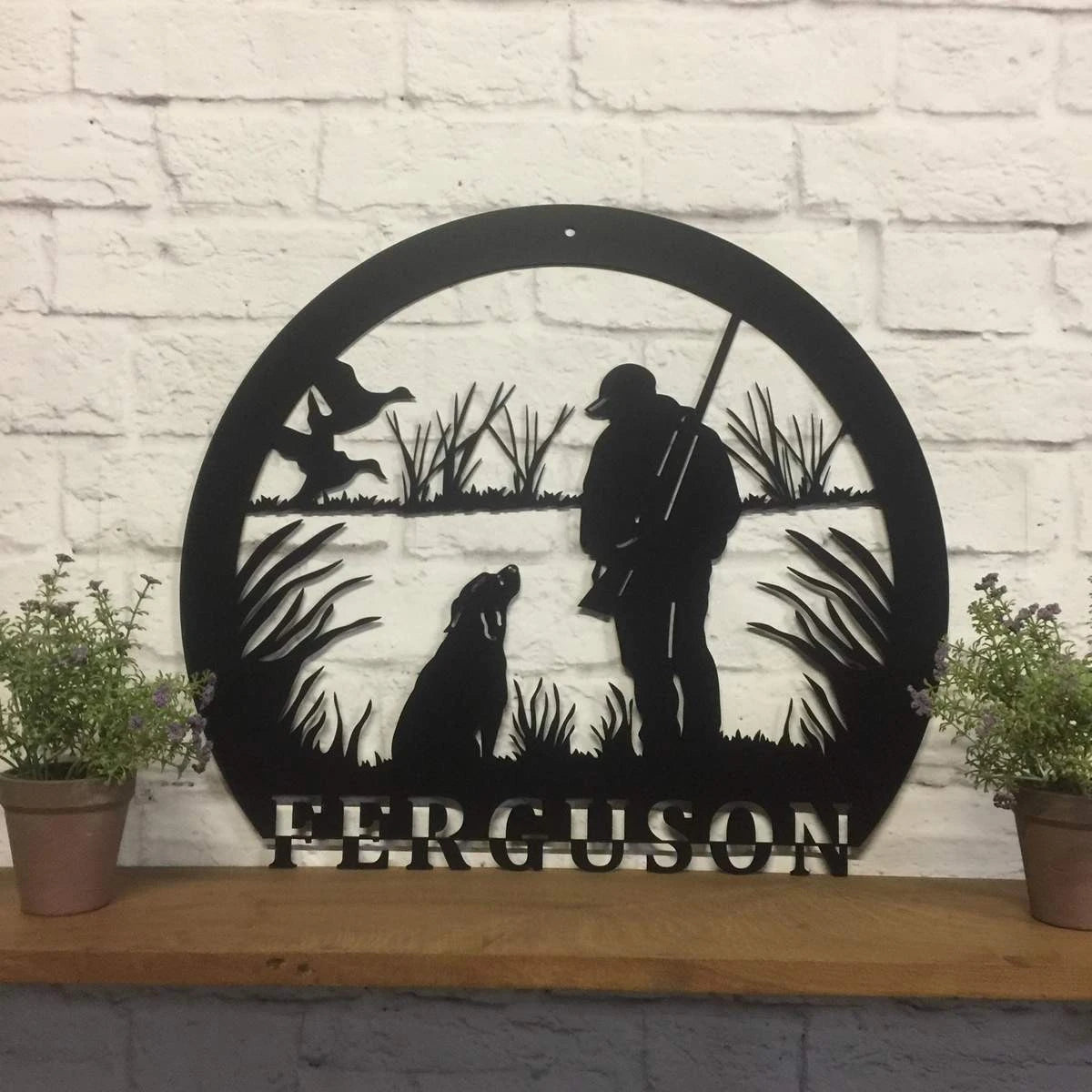 Personalized Duck Hunter & Lab Sign Cut Metal Sign Metal House Sign