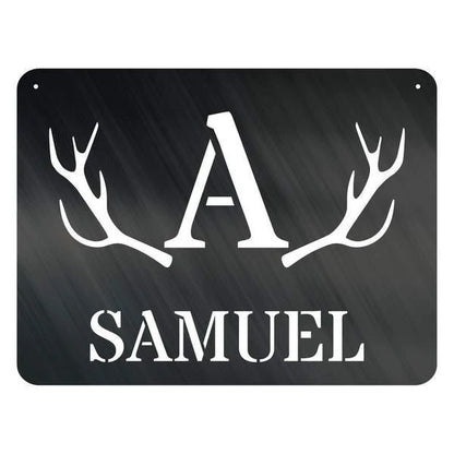 Antler Plaque Monogram Customized Metal Signs, Custom Metal Sign, Custom Signs, Metal Sign, Metal Laser Cut Metal Signs Custom Gift Ideas