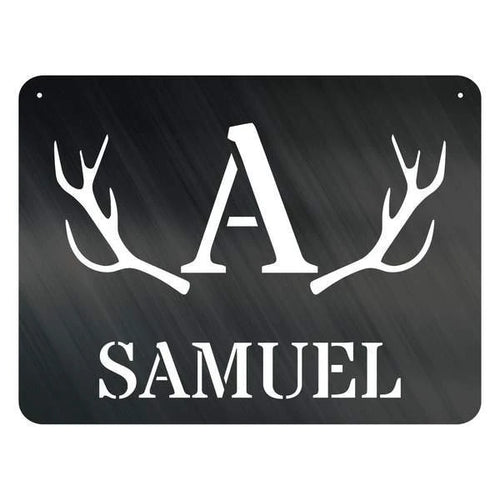 Antler Plaque Monogram Customized Metal Signs, Custom Metal Sign, Custom Signs, Metal Sign, Metal Laser Cut Metal Signs Custom Gift Ideas