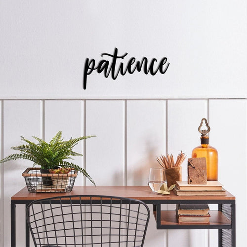 Patience Patience Metal Wall Decor Patience Metal Sign For Home Inspirational Wall Art