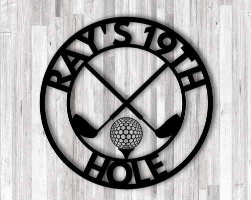 Personalized Golf Sign Personalized Golf Decor Golf 19th Hole Sign Bar Sign Metal Golf Sign Golf Gifts For Men Man Cave Sign