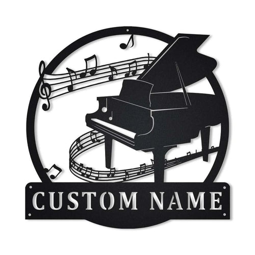 Personalized Piano Monogram Metal Sign Art, Custom Piano Monogram Metal Sign, Piano Gifts For Men, Piano Gift, Musical Instrument, Laser Cut Metal Signs Custom Gift Ideas