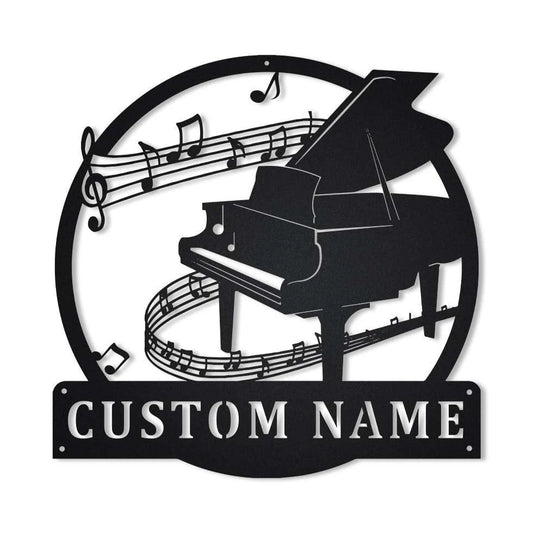 Personalized Piano Monogram Metal Sign Art, Custom Piano Monogram Metal Sign, Piano Gifts For Men, Piano - metal sign