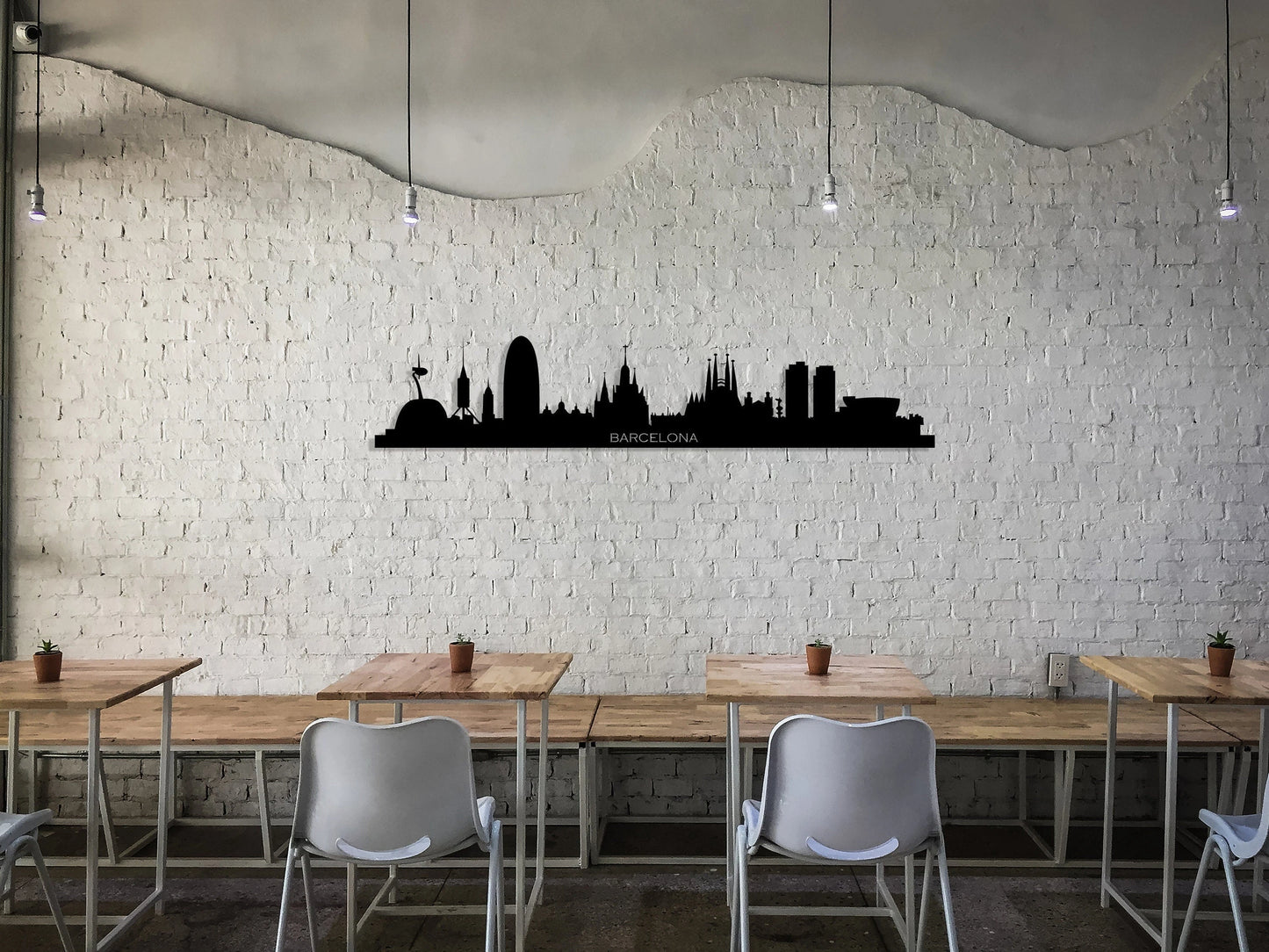 Barcelona City Silhouette Metal Wall Art, Barcelona Skyline Metal Wall Decor, Housewarming Gift, Living Room Decoration, Wall Hangings,, Metal Laser Cut Metal Signs Custom Gift Ideas