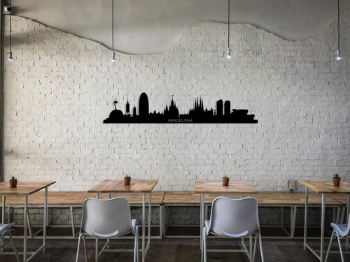 Barcelona City Silhouette Metal Wall Art, Barcelona Skyline Metal Wall Decor, Housewarming Gift, Living Room Decoration, Wall Hangings,, Metal Laser Cut Metal Signs Custom Gift Ideas