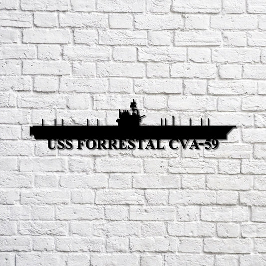 Uss Forrestal Cva59 Navy Ship Metal Sign, Memory Wall Metal Sign Gift For Navy Veteran, Navy Ships - metal sign