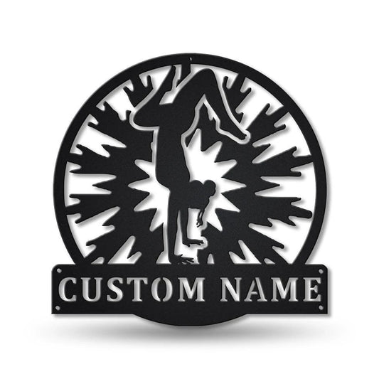 Personalized Aerobic Gymnastics Monogram Metal Sign Art ,custom Aerobic Metal Sign, Gymnastics Lover Sign - metal sign