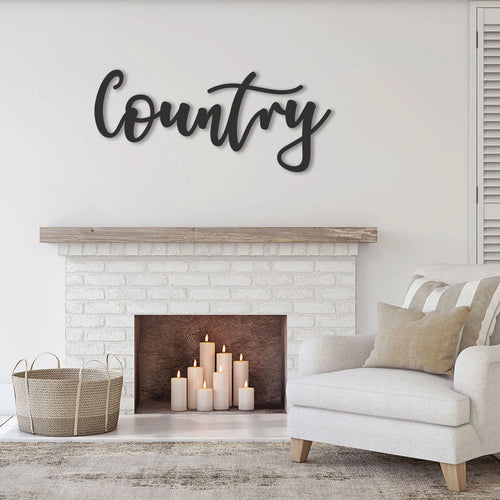 Country Sign, Country Metal Sign, Custom Farmhouse Decor, Personalized Farmhouse Wall Art, Cursive Farmhouse Word Art Laser Cut Metal Signs Custom Gift Ideas