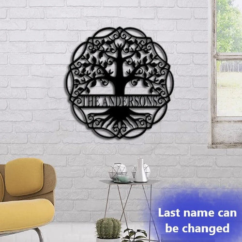 Family Tree Of Life Customized Family Last Name Metal Wall Art Laser Cut Metal Signs Custom Gift Ideas
