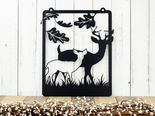 Deer Garden Hanging Black Metal Sign Fall Decor Yard Sign Outdoor Art Garden Decor