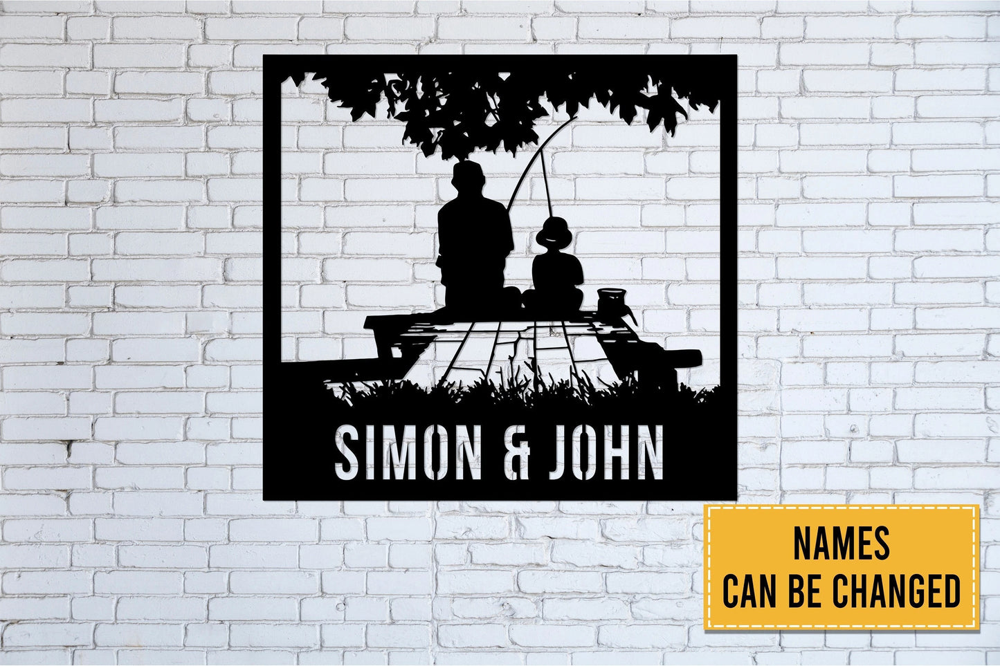 Fishing Father & Child Fishing Metal Sign Fishing Gift For Dad Dad And Son Fishing Gift For Dadfisher Lover