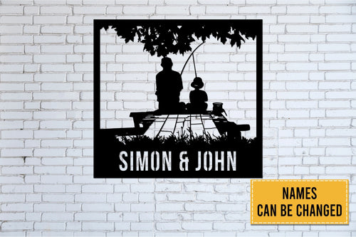 Fishing Father & Child Fishing Metal Sign Fishing Gift For Dad Dad And Son Fishing Gift For Dadfisher Lover