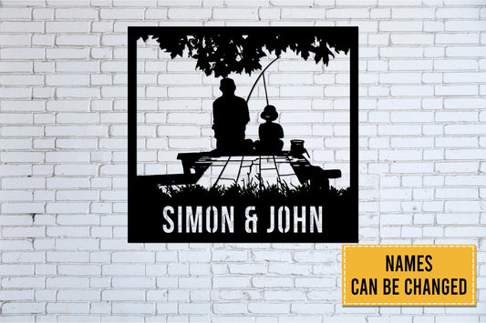 Fishing Father & Child Fishing Metal Sign Fishing Gift For Dad Dad And Son Fishing Gift For Dadfisher Lover