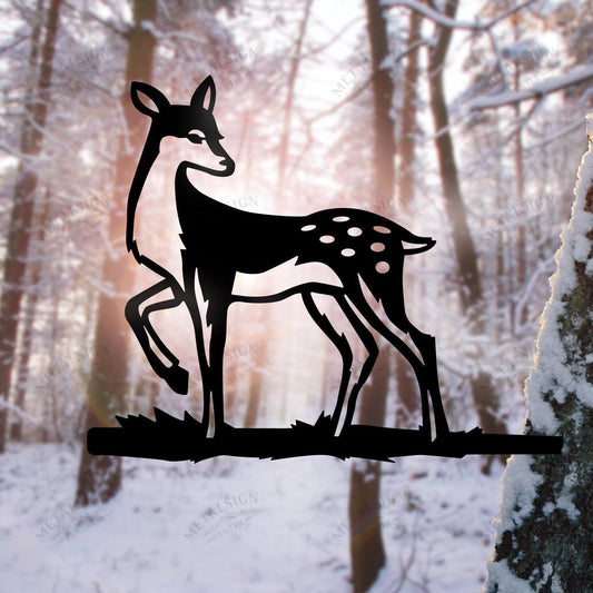 Oh Deer! (doe) Metal Art Garden Signs Cut Metal Sign Metal House Sign - 8 inches - metal sign