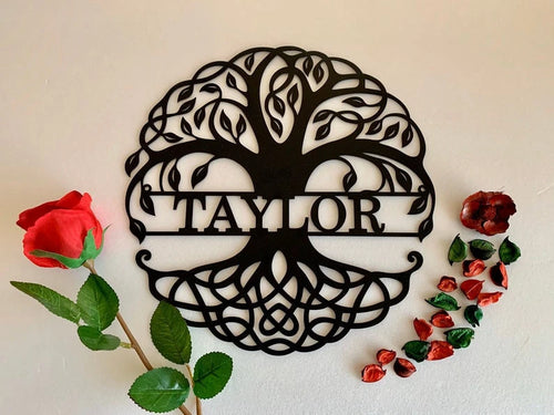 Custom Family Last Name Tree of Life Personalized Metal House Sign