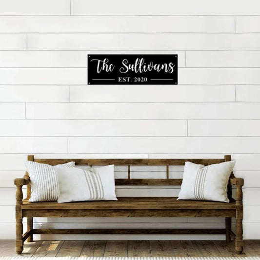 Family Name Metal Sign - 8 inches - metal sign