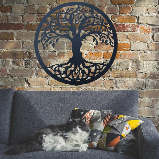 Tree Of Life Metal Sign Family Roots Steel Wall Sign Metal Art - 8 inches - metal sign