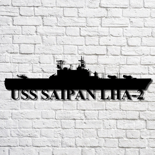 Uss Saipan Lha2 Navy Ship Metal Art, Gift For Navy Veteran, Navy Ships Silhouette Metal Art, Navy Home Decor Laser Cut Metal Signs Custom Gift Ideas