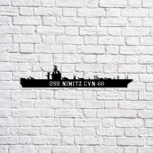 USS Nimitz CVN68 carrier Navy Ship Metal Sign, Memory Wall Metal Sign Gift for Navy Veteran Laser Cut Metal Signs Custom Gift Ideas