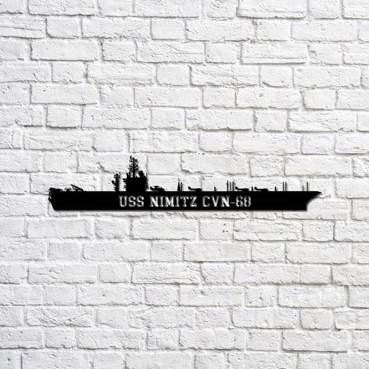 USS Nimitz CVN68 carrier Navy Ship Metal Sign, Memory Wall Metal Sign Gift for Navy Veteran Laser Cut Metal Signs Custom Gift Ideas