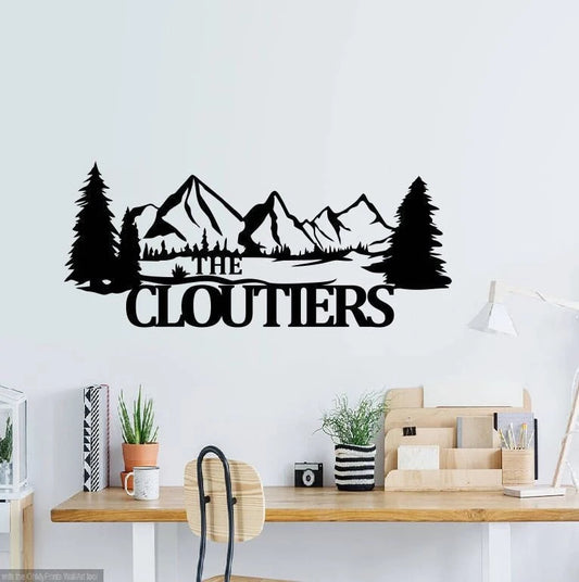 Personalized Family Name Nature Metal Sign, Metal Wall Decor, Monogram Name Sign, Home Decor - metal sign