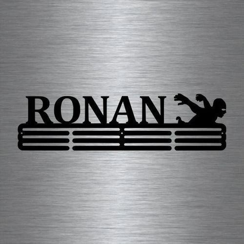 Swimming Custom Name Medal Hanger Holder Display Rack 3 Rung, Cut Metal Sign, Metal Wall Art, Laser Cut Metal Signs Custom Gift Ideas