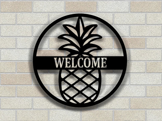 Pineapple Metal Wall Art, Customized Metal Sign, Metal Wall Hanging, Housewarming Gift, Home Decor - metal sign
