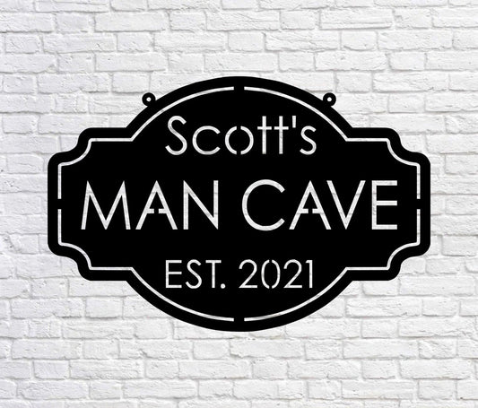 Personalized Metal Man Cave Sign, Man Cave Decor, Man Cave Metal Signs, Mancave Sign, Personalized Man - metal sign
