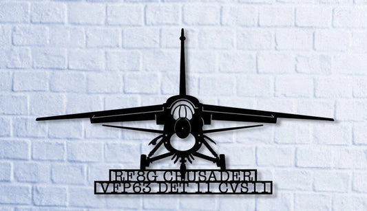 Rf8g Crusader Vfp63 Det 11 Military Fighter Aircraft Metal Sign Cut Metal Sign Wall Decor - 8 inches - metal sign