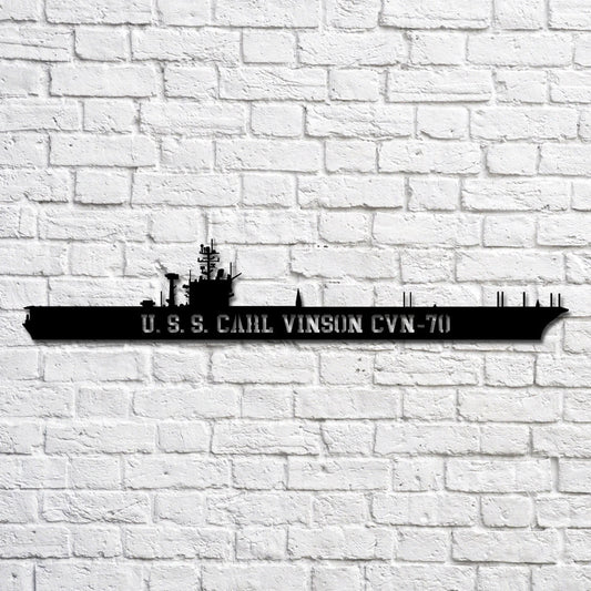U.s.s. Carl Vinson Cvn70 Navy Ship Metal Art, Custom Us Navy Ship Cut Metal Sign, Gift For Navy Veteran - metal sign