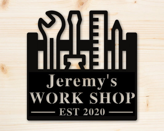 Fathers Day Personalized Sign Outside Decor Custom Sign Office Tool Shed Gift For Dad Gift For Him Custom Metal Garage Sign Sign