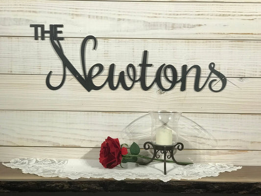 Family Last Name Sign Personalized Metal Wall Words Metal Wall Art Wedding Gift Housewarming Gift For - wedding detail