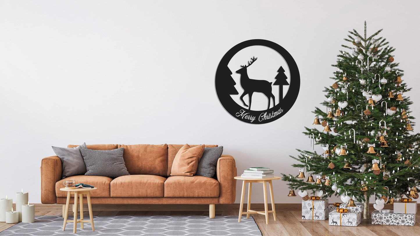 Christmas Metal Wall Art, Metal Wall Decor, Living Room Decor, Christmas Gift For Family, Housewarming Gift, Christmas Decor,, Metal Laser Cut Metal Signs Custom Gift Ideas