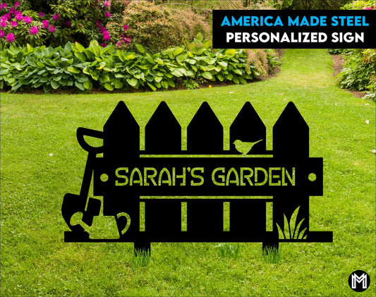 Custom Garden Sign, Garden Sign, Personalized Garden Sign, Garden, Garden Stake, Garden Art, Metal Yard - metal sign