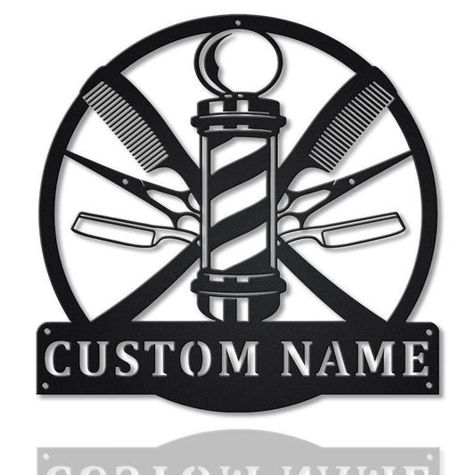 Personalized Barber Hair Stylist Metal Sign Art, Custom Hair Stylist Monogram Metal Sign, Hair Stylist - metal sign