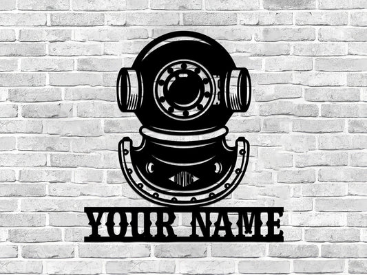 Scuba Diving Sign Scuba Gift With Name Scuba Beach House Gift Scuba Decor Scuba Coral Sign Metal Scuba Sign - 8 inches - metal sign