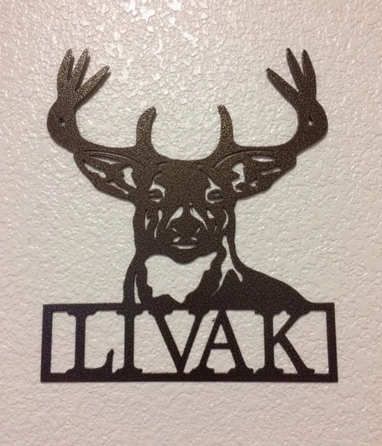 Buck With Family Name Custom Metal Plasma Cut Wall Plaque Metal Sign Cut Metal Sign Wall Metal Sign