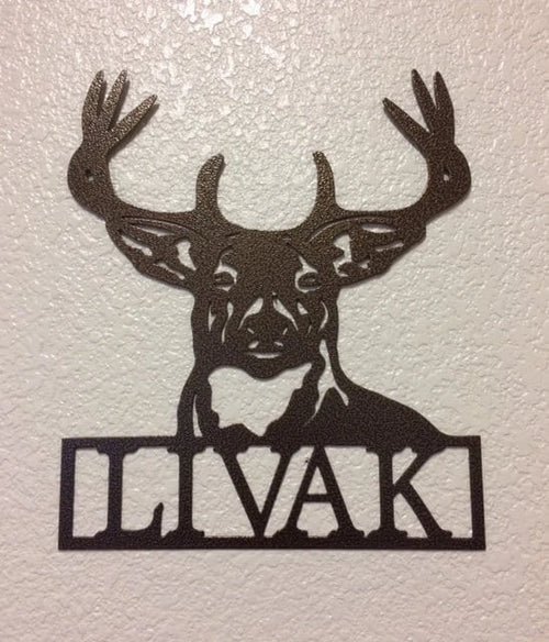 Buck With Family Name Custom Metal Plasma Cut Wall Plaque Metal Sign Cut Metal Sign Wall Metal Sign